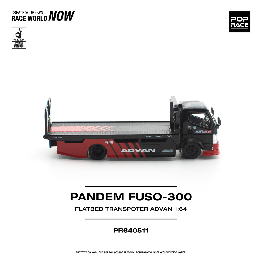 POP Race 1:64 H300 Flatbed Transport Trailer Advan Livery