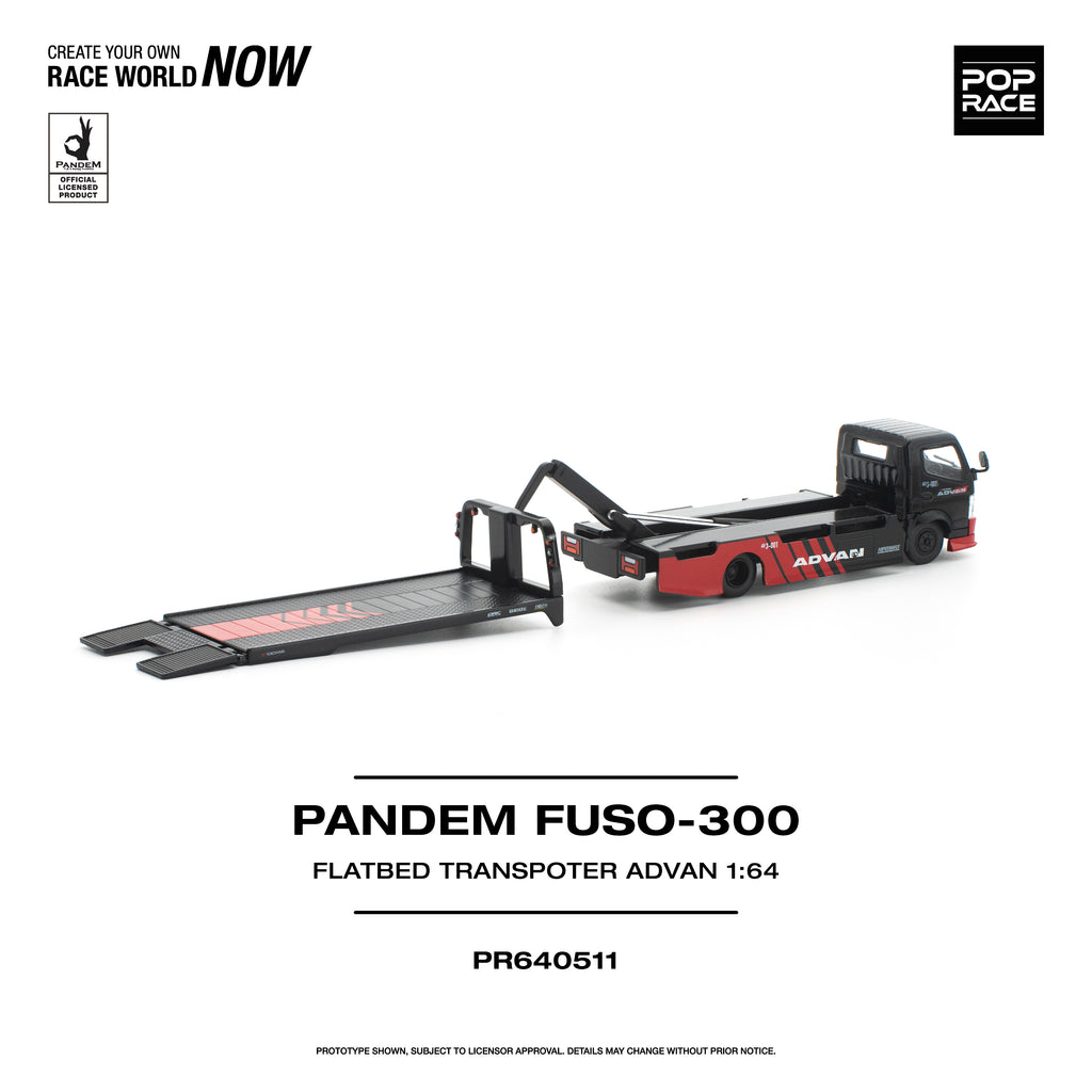 POP Race 1:64 H300 Flatbed Transport Trailer Advan Livery