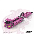 TimeMicro 1:64 H300 Flatbed Transport Trailer Pink Dinosaur Livery Limited Edition 999