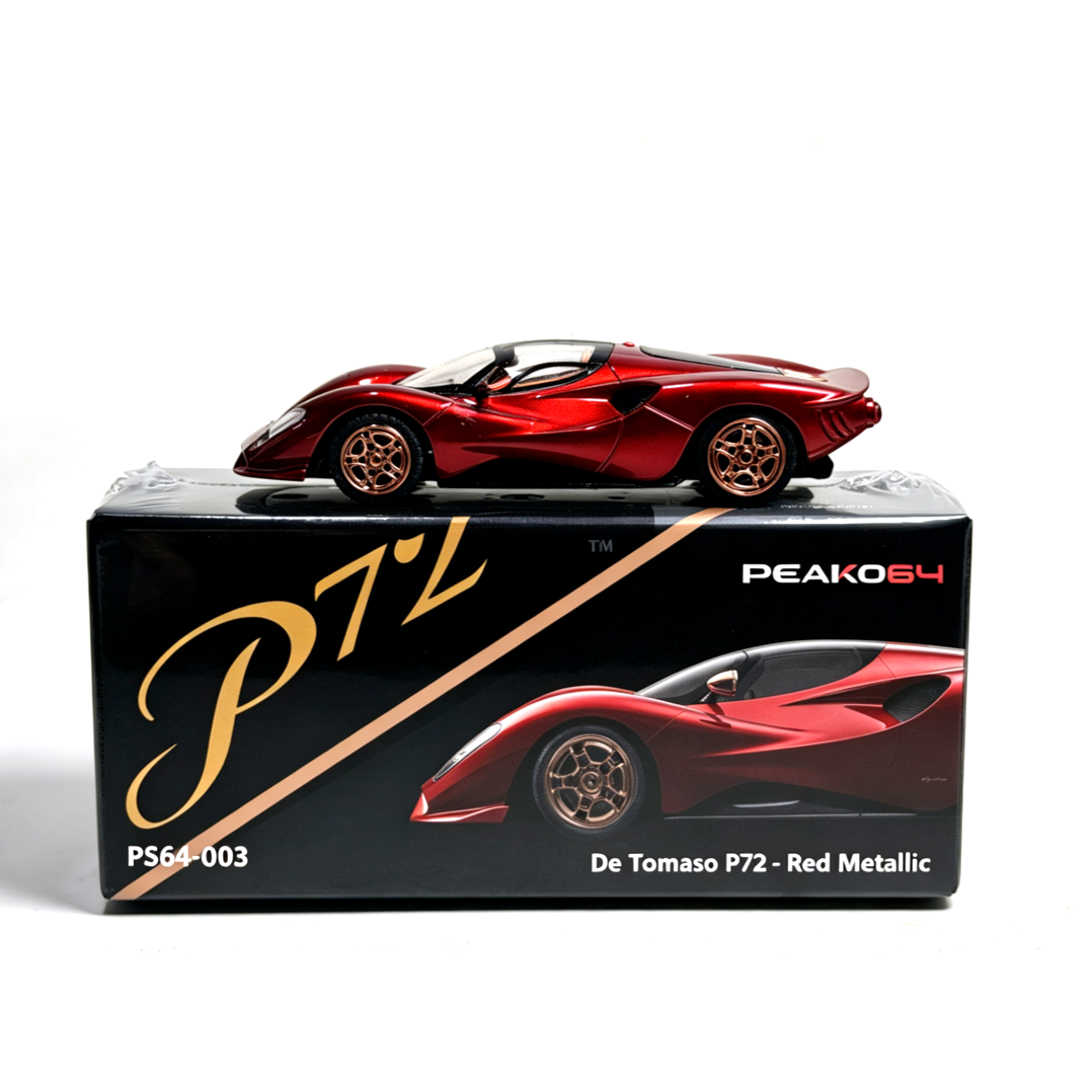 Peako Model 1/64 De Tomaso P72 Diecast Scale Model – Red Metallic (Pre-Order)