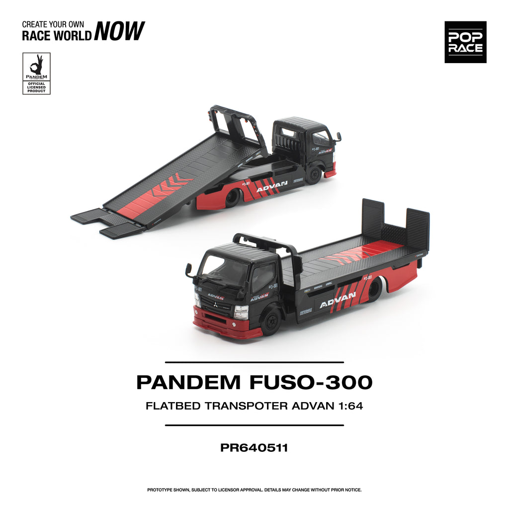 POP Race 1:64 H300 Flatbed Transport Trailer Advan Livery
