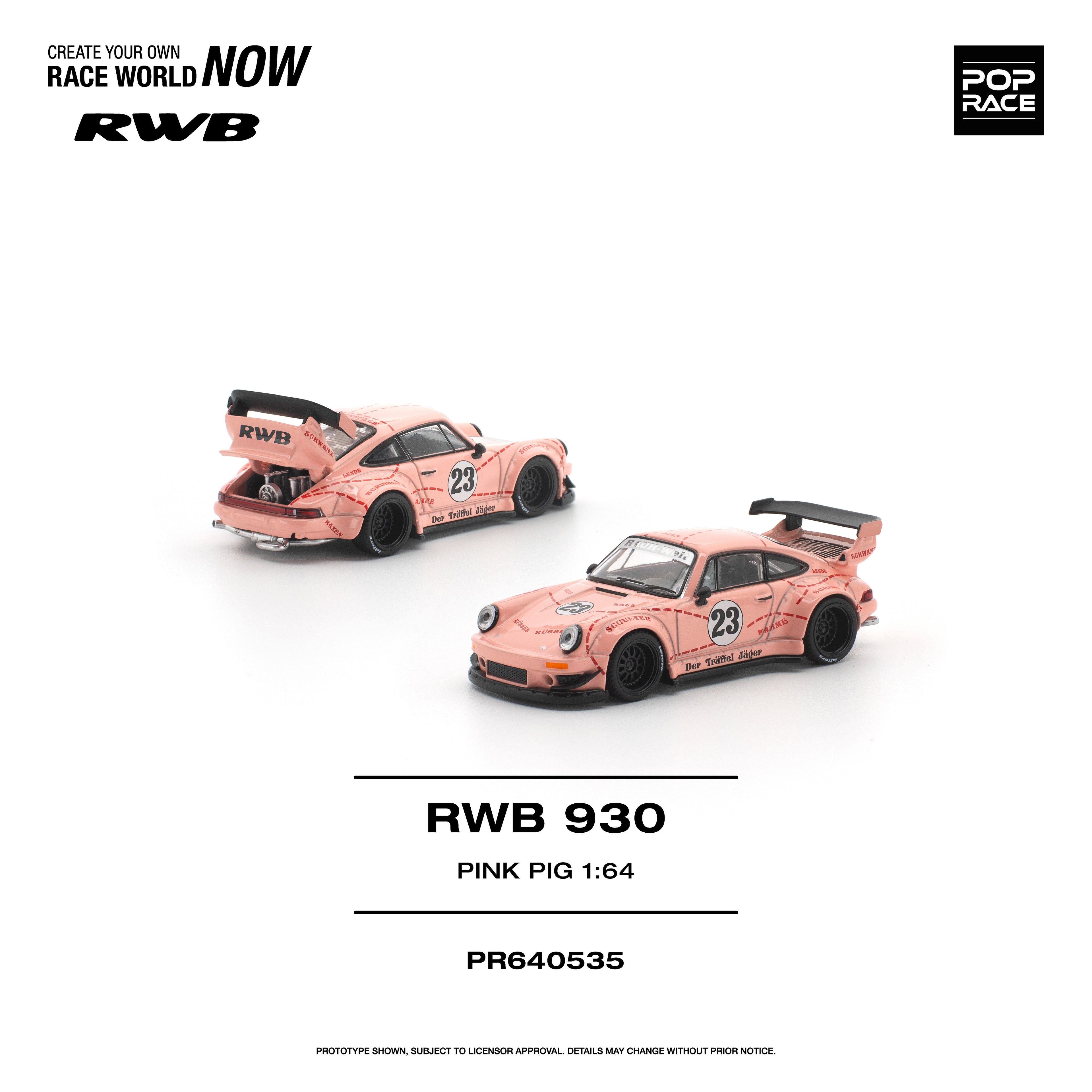 POP Race 1/64 RWB 930 "Pink Pig" Pre Order