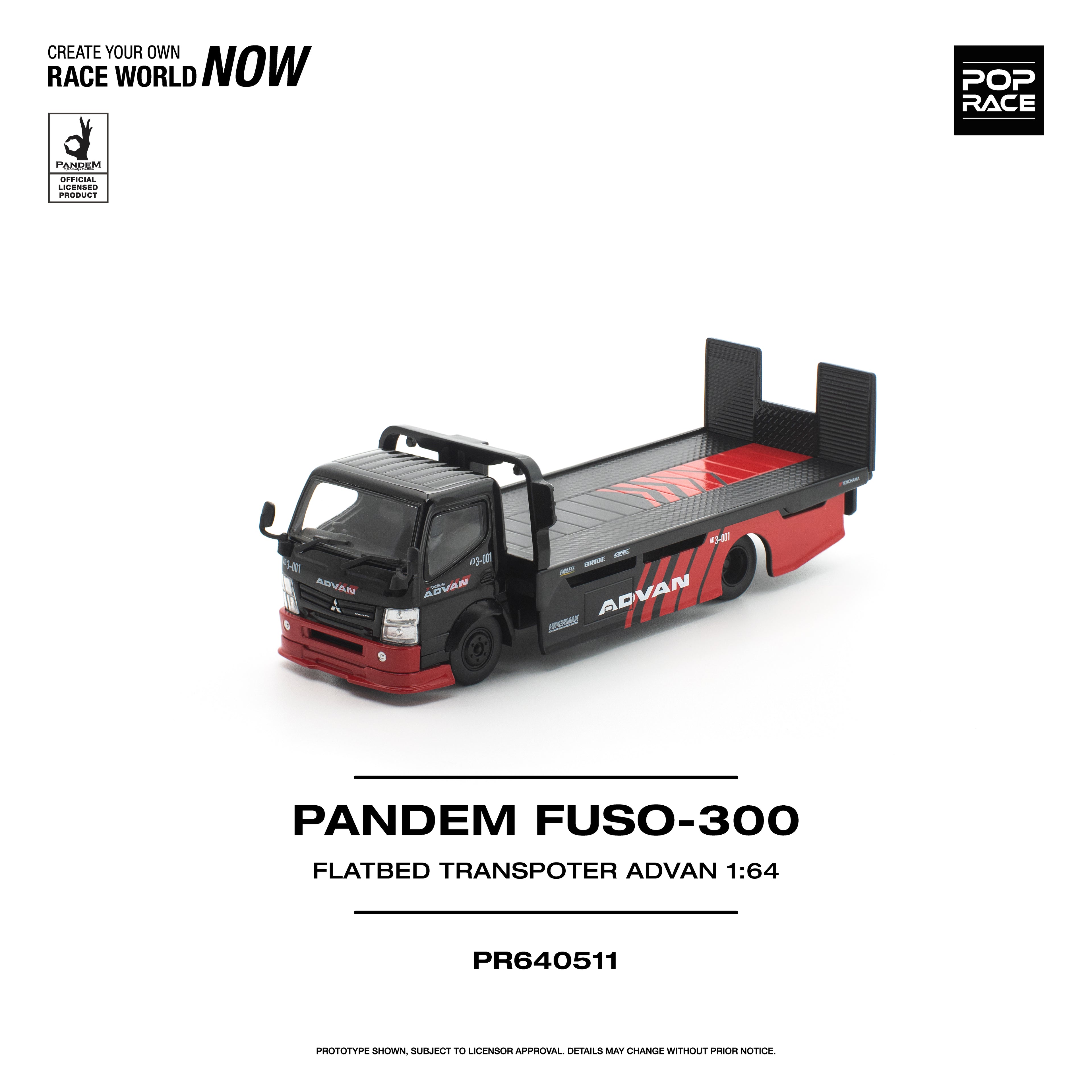 POP Race 1:64 H300 Flatbed Transport Trailer Advan Livery