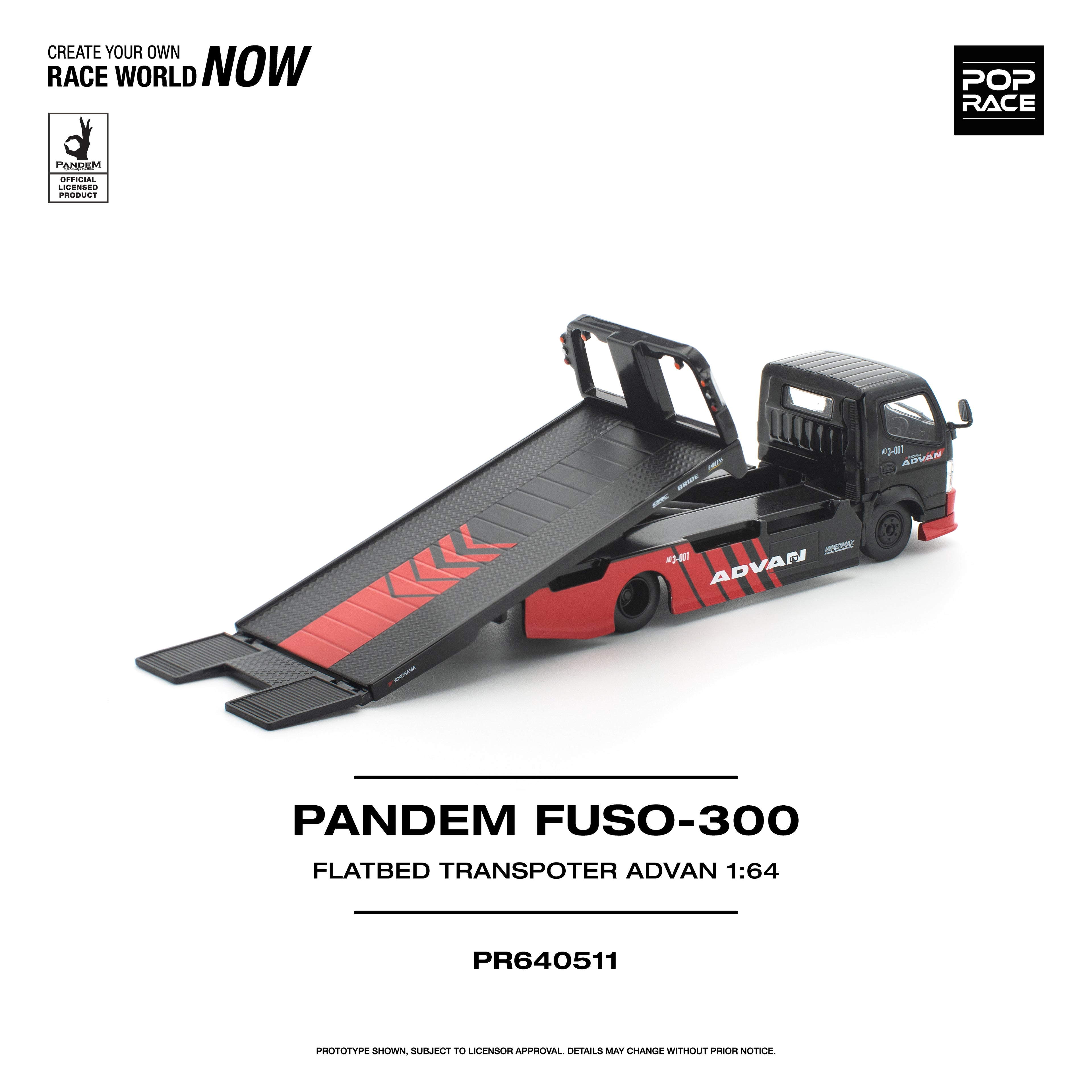 POP Race 1:64 H300 Flatbed Transport Trailer Advan Livery