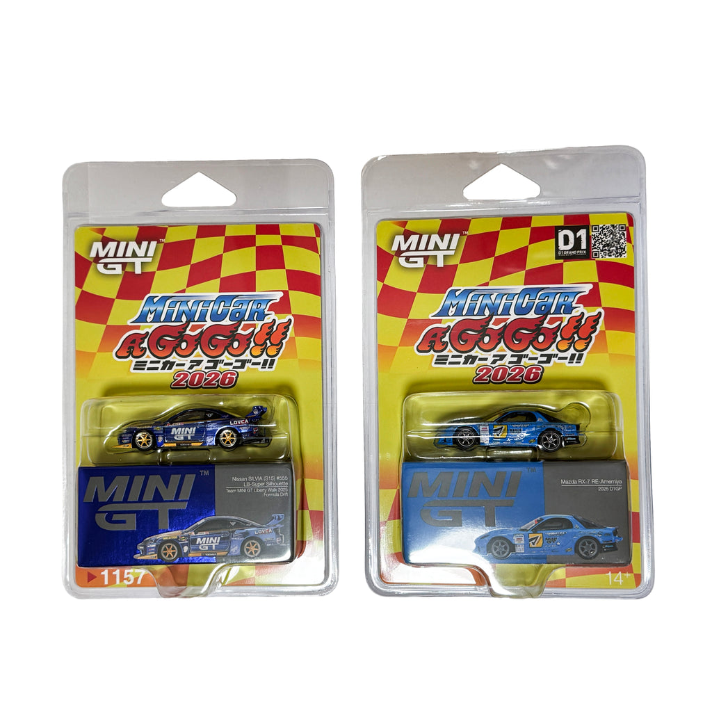 MINI GT 1/64 Mini Car A GoGo 2026 Japan Exclusive LBWK S15 & RX-7 Set of 2