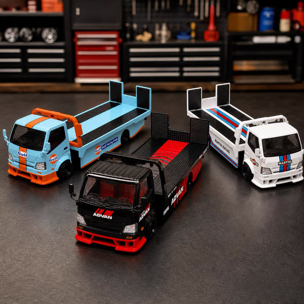 TimeMicro 1:64 H300 Flatbed Transport Trailer Advan Livery