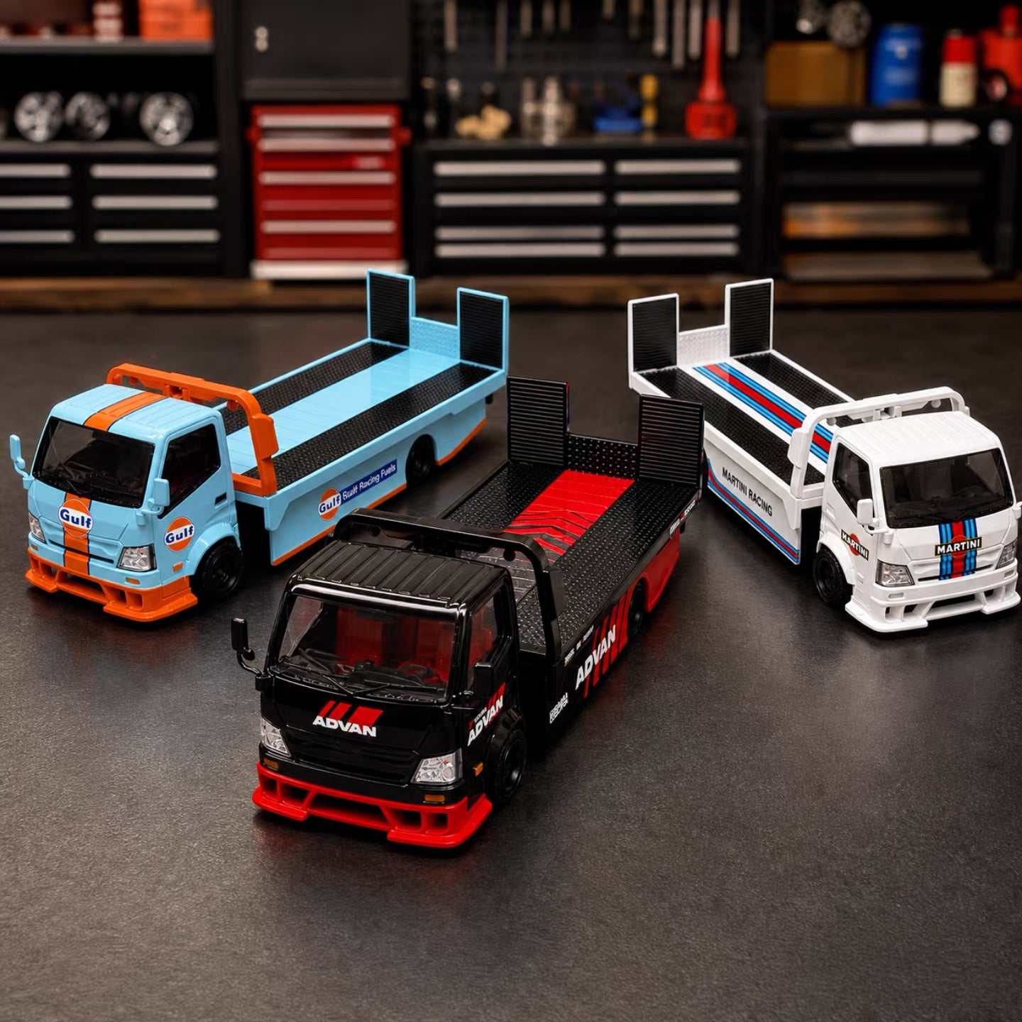 TimeMicro 1:64 H300 Flatbed Transport Trailer Advan Livery