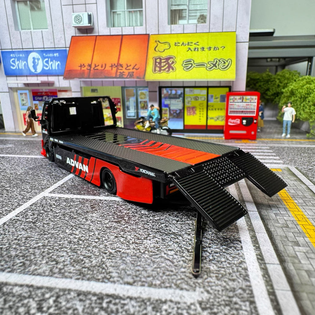 TimeMicro 1:64 H300 Flatbed Transport Trailer Advan Livery
