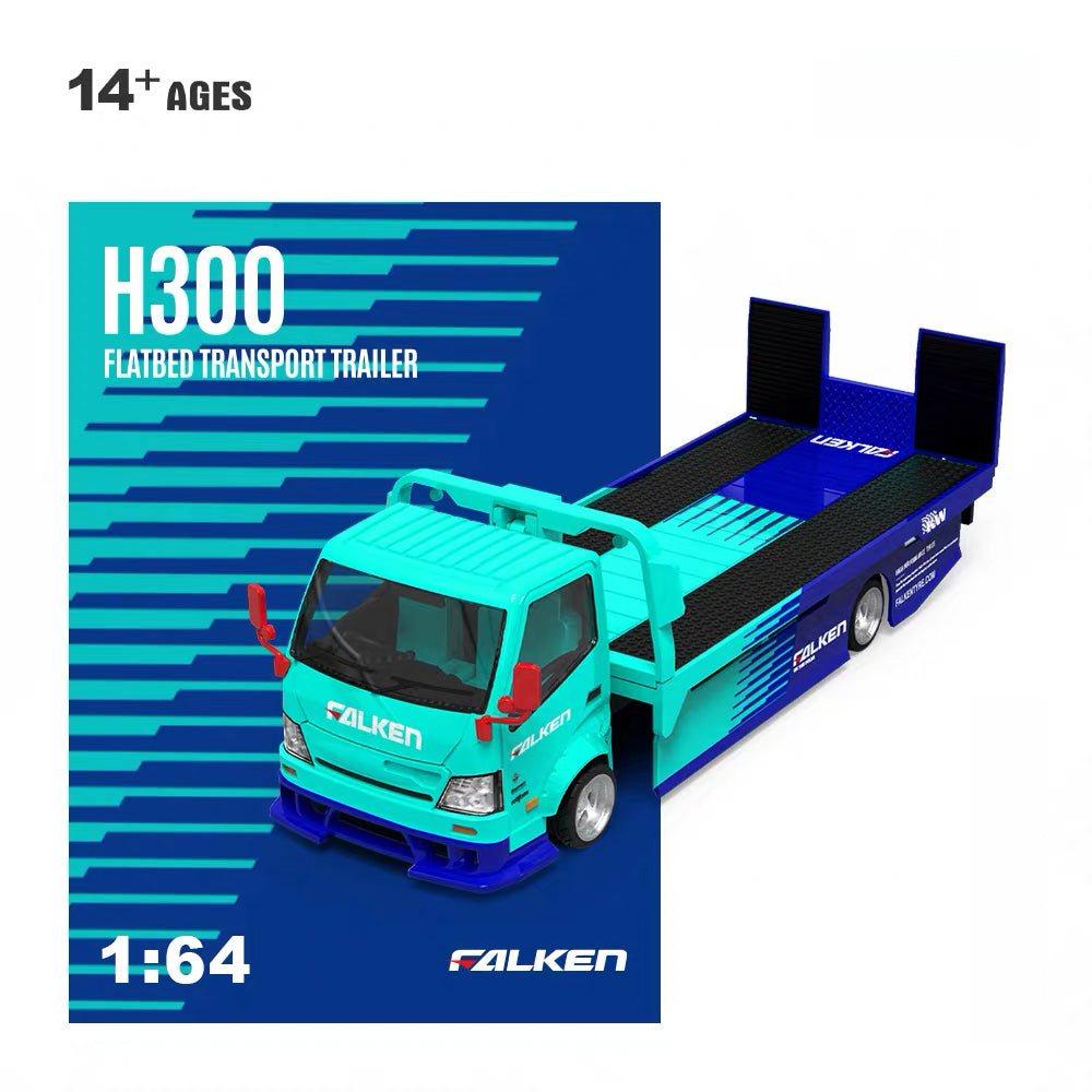 TimeMicro 1:64 H300 Flatbed Transport Trailer Falken Livery Limited Edition 999