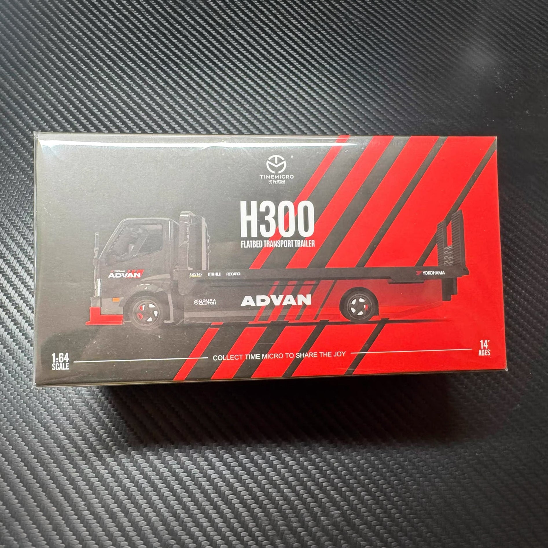 TimeMicro 1:64 H300 Flatbed Transport Trailer Advan Livery