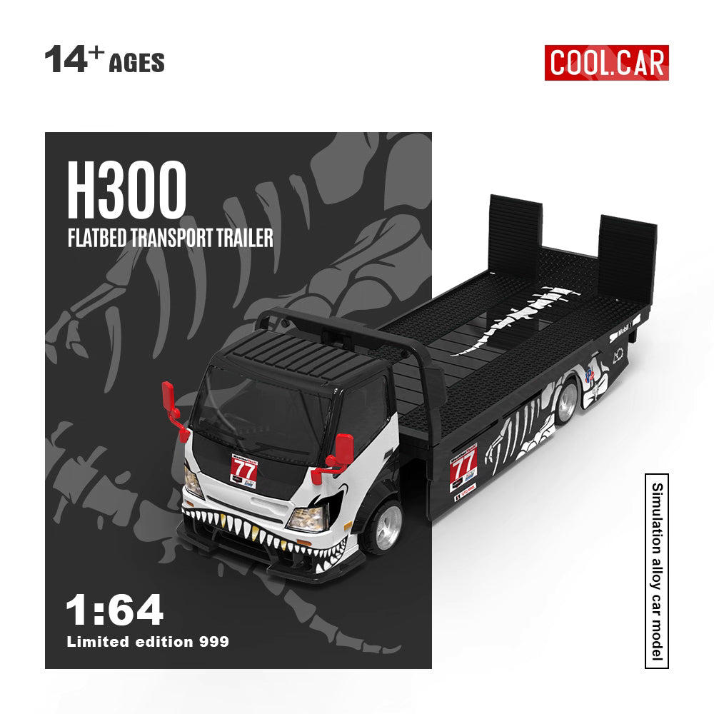 TimeMicro 1:64 H300 Flatbed Transport Trailer Dinosaur Livery Limited Edition 999