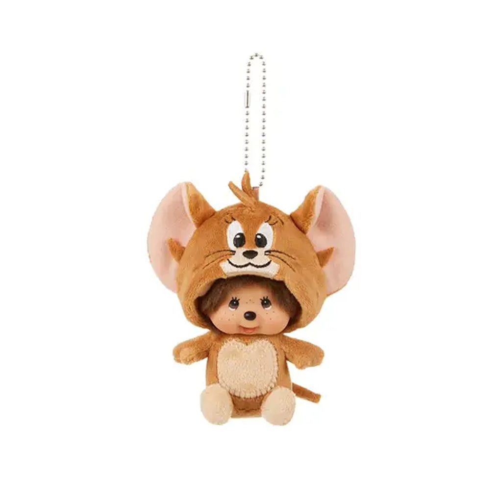 Monchhichi × Tom and Jerry SS Face Big Head Keychain – Jerry Mouse Monchhichi