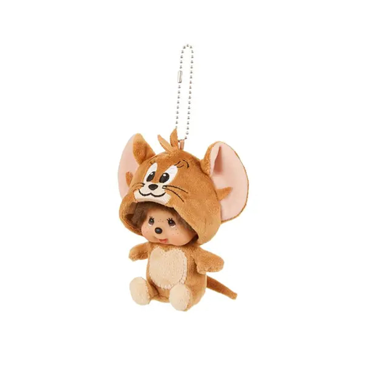 Monchhichi × Tom and Jerry SS Face Big Head Keychain – Jerry Mouse Monchhichi