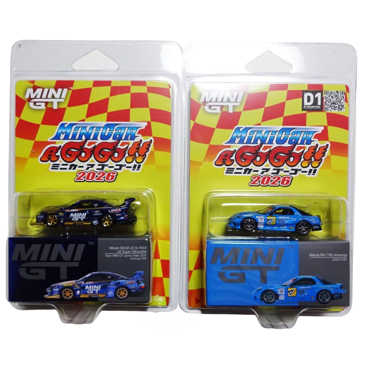 MINI GT 1/64 Mini Car A GoGo 2026 Japan Exclusive LBWK S15 & RX-7 Set of 2